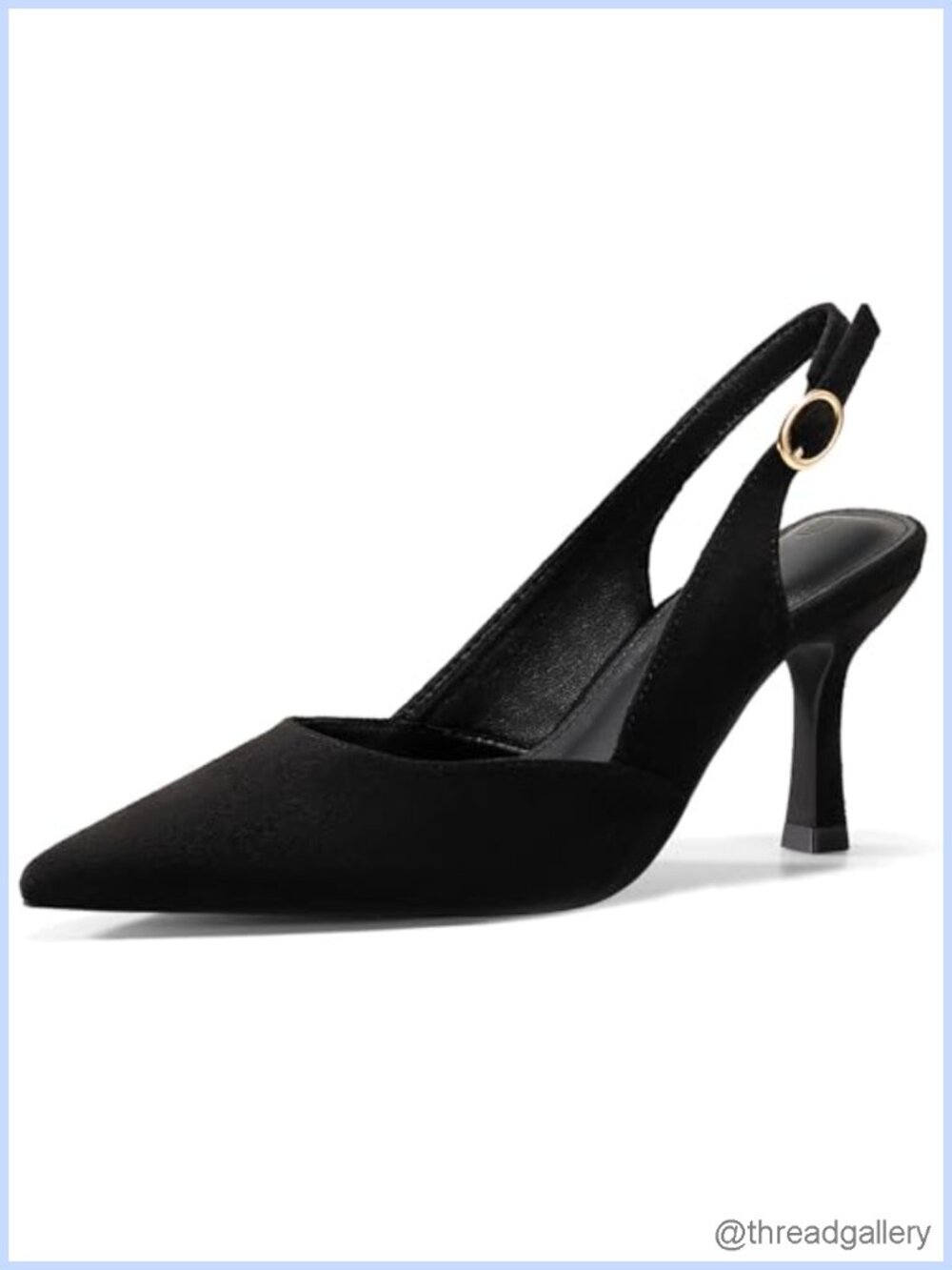 Slingback Kitten Heels Closed Pointed Toe Faux Leather Wedding Party Dress Pumps